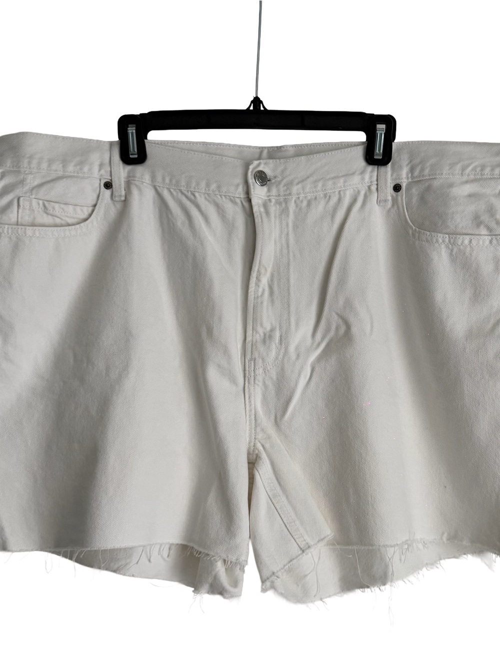 Old Navy Women’s High Rise Slouchy Straight White Cut Off Frayed Denim Shorts 22